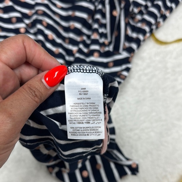 Boden Blue and White Fitted Long Sleeve Blouse - Picture 5 of 5